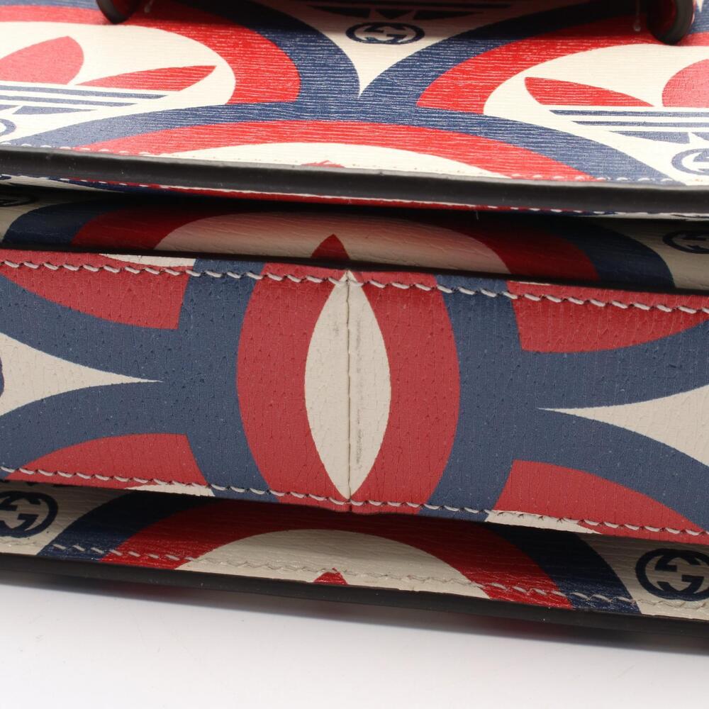 Gucci adidas Horsebit Leather Shoulder Bag Ivory White Navy Blue Red - Picture 5 of 5